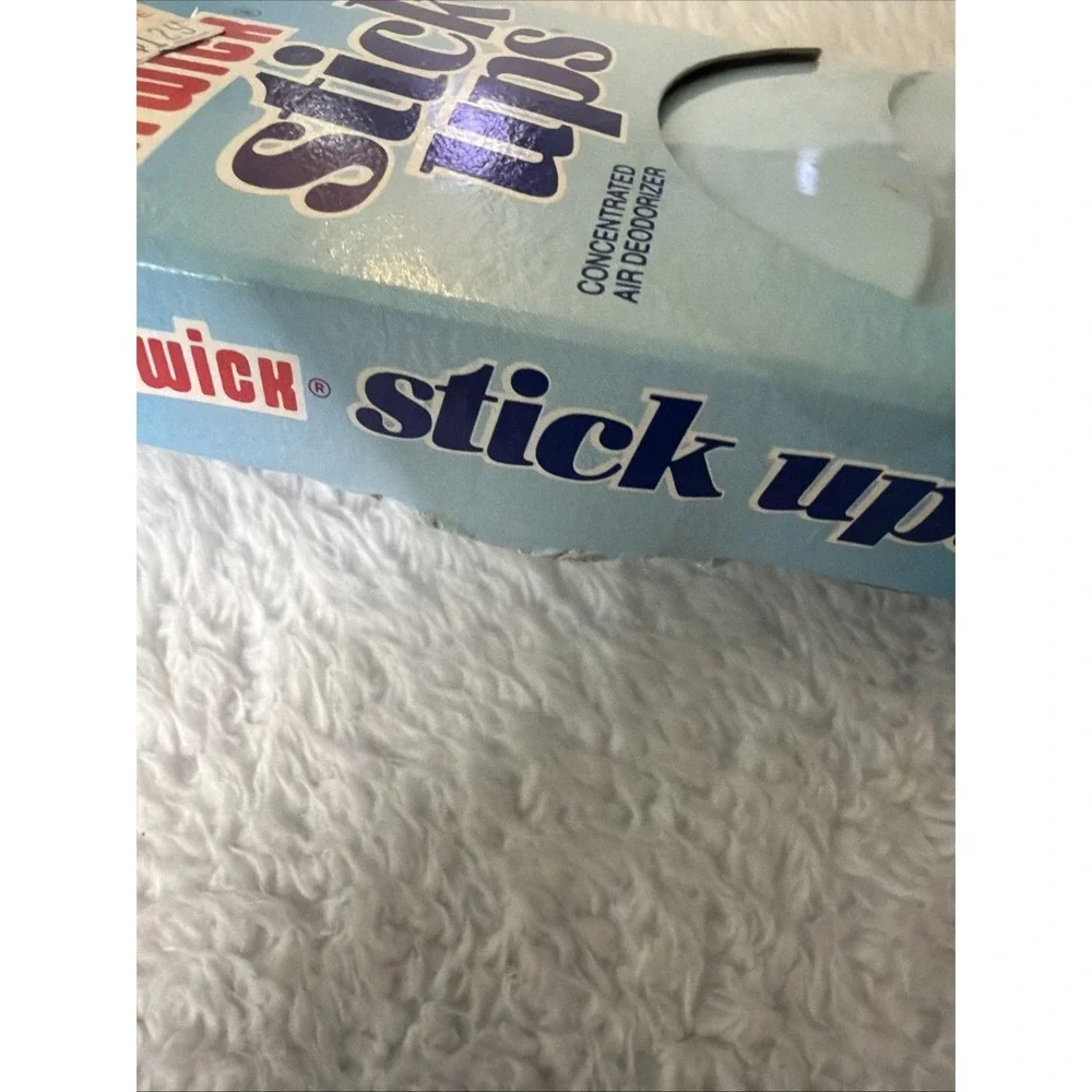 Air Wick Stick Ups Powder Puff Scent 2 Air Fresheners NOS NIP Vtg Airwick